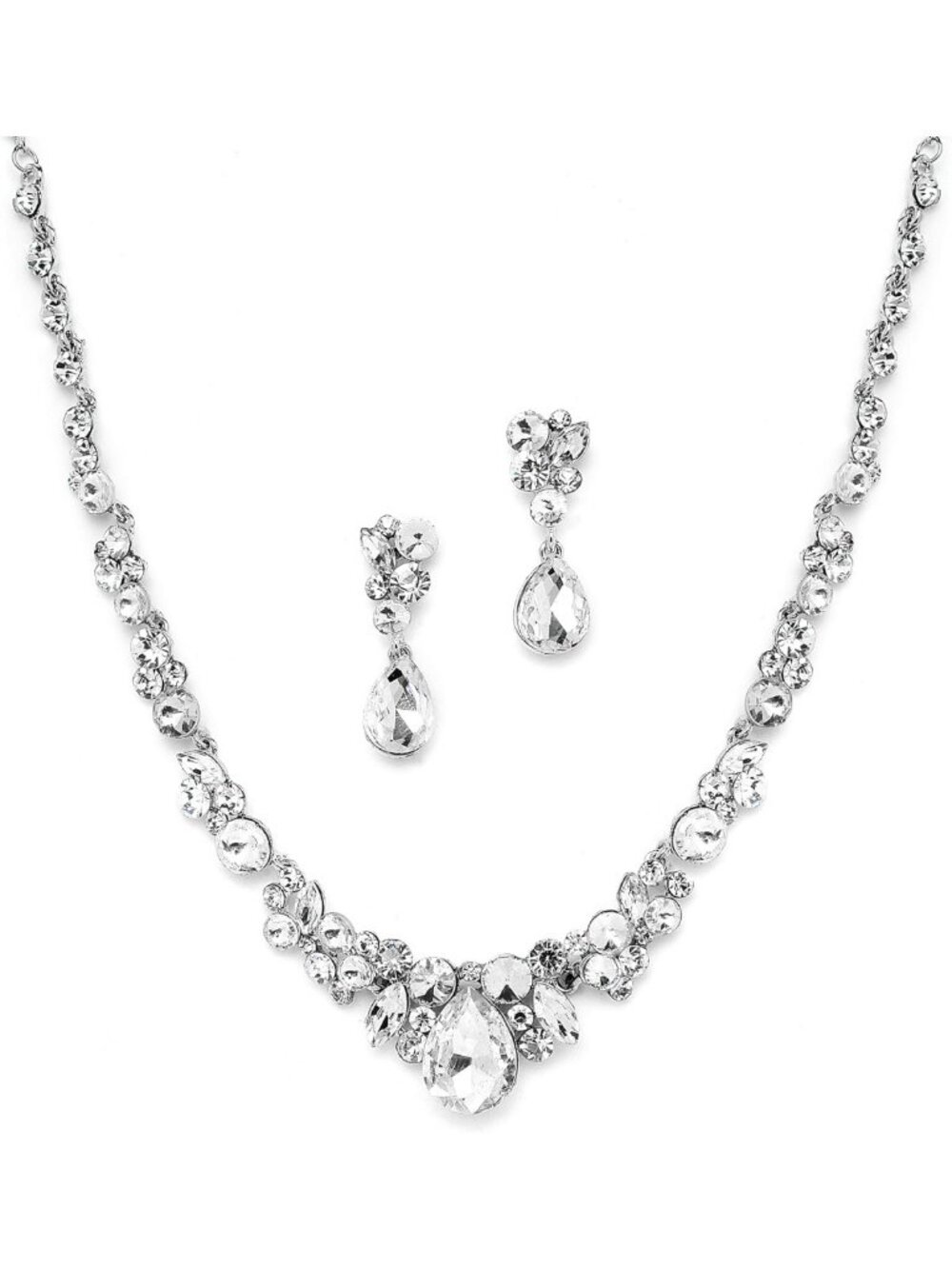 Elegant Crystal Bridal Jewelry Set - Necklace & Earrings for Weddings, Prom